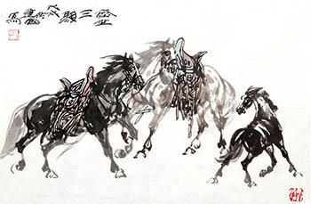 Chinese Horse Painting,69cm x 46cm,tjg41177004-x