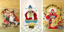 Chinese Three Gods of Fu Lu Shou Painting