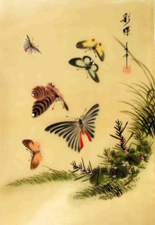 Chinese Insects Painting,30cm x 40cm,2336143-x