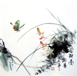 Chinese Insects Painting,33cm x 33cm,2572002-x
