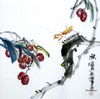 Chinese Insects Painting,33cm x 33cm,2572003-x