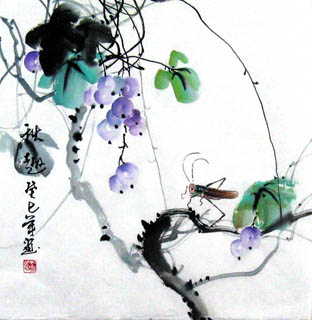 Chinese Insects Painting,33cm x 33cm,2572010-x