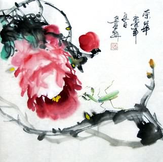 Chinese Insects Painting,33cm x 33cm,2572012-x