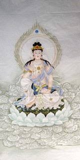 Chinese Kuan Yin Painting,66cm x 136cm,3082009-x