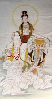 Chinese Kuan Yin Painting,66cm x 136cm,3082012-x