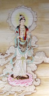 Chinese Kuan Yin Painting,66cm x 136cm,3082013-x