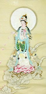 Chinese Kuan Yin Painting,66cm x 136cm,3082016-x