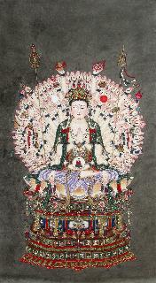 Chinese Kuan Yin Painting,83cm x 149cm,3387003-x