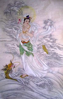 Chinese Kuan Yin Painting,60cm x 80cm,3425002-x
