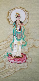 Chinese Kuan Yin Painting,66cm x 136cm,3481001-x