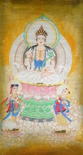 Chinese Kuan Yin Painting,48cm x 96cm,3481002-x
