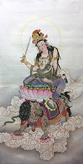 Chinese Kuan Yin Painting,50cm x 100cm,3506035-x