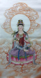 Chinese Kuan Yin Painting,50cm x 100cm,3506036-x