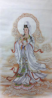Chinese Kuan Yin Painting,50cm x 100cm,3506038-x