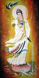 Chinese Kuan Yin Painting,66cm x 130cm,3756001-x
