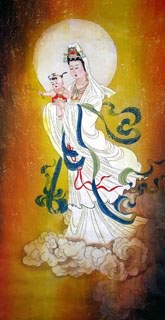 Chinese Kuan Yin Painting,66cm x 130cm,3756004-x