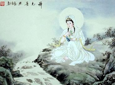 Chinese Kuan Yin Painting,40cm x 40cm,3757002-x