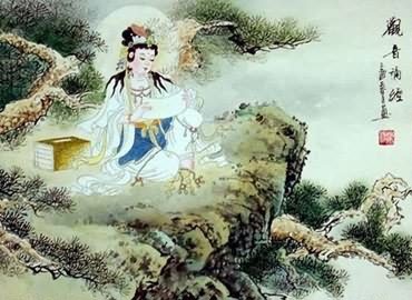 Chinese Kuan Yin Painting,40cm x 40cm,3757006-x