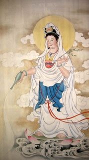Chinese Kuan Yin Painting,66cm x 130cm,3759003-x