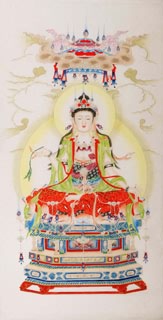Chinese Kuan Yin Painting,66cm x 130cm,3759004-x