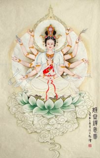 Chinese Kuan Yin Painting,65cm x 105cm,3761002-x