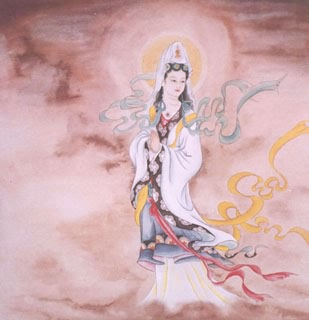 Chinese Kuan Yin Painting,69cm x 69cm,3761003-x