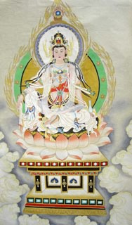 Chinese Kuan Yin Painting,69cm x 138cm,3762001-x