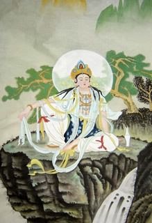 Chinese Kuan Yin Painting,69cm x 138cm,3762003-x