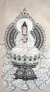 Chinese Kuan Yin Painting,50cm x 100cm,3764002-x