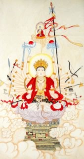 Chinese Kuan Yin Painting,50cm x 100cm,3764005-x