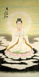 Chinese Kuan Yin Painting,66cm x 130cm,3766004-x
