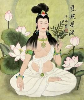 Chinese Kuan Yin Painting,50cm x 65cm,3768004-x