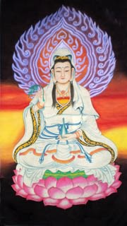 Chinese Kuan Yin Painting,60cm x 100cm,3803003-x