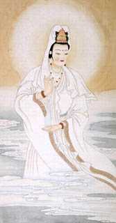Chinese Kuan Yin Painting,66cm x 130cm,3809005-x