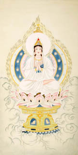 Chinese Kuan Yin Painting,66cm x 130cm,3809032-x
