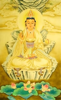 Chinese Kuan Yin Painting,70cm x 120cm,3811008-x