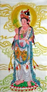 Chinese Kuan Yin Painting,40cm x 80cm,3811020-x