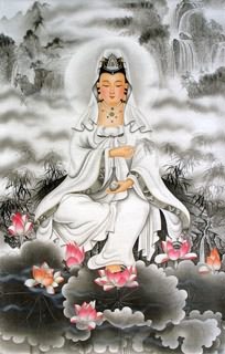 Chinese Kuan Yin Painting,80cm x 130cm,3811027-x