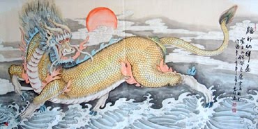 Chinese Kylin Painting,66cm x 130cm,4317002-x