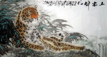 Chinese Leopard Painting,97cm x 180cm,4486003-x