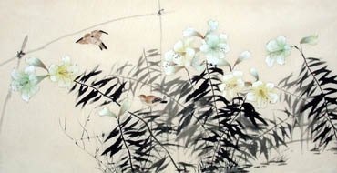 Chinese Lily Painting,66cm x 136cm,2322010-x