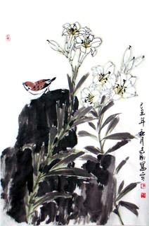 Chinese Lily Painting,69cm x 46cm,2360030-x