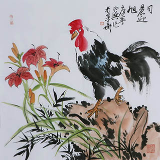 Chinese Lily Painting,68cm x 68cm,2575008-x
