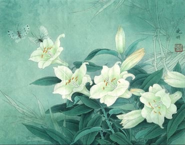 Chinese Lily Painting,50cm x 60cm,2609001-x