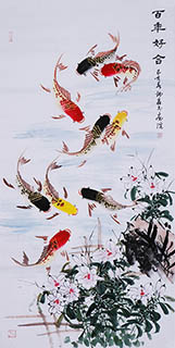 Chinese Lily Painting,68cm x 136cm,mh21175003-x