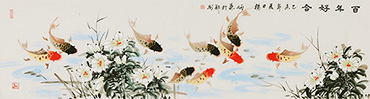 Chinese Lily Painting,48cm x 176cm,mh21175004-x