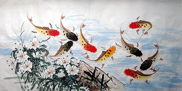 Chinese Lily Painting,69cm x 138cm,mh21175008-x