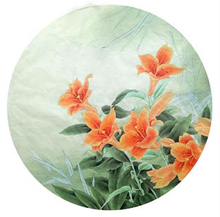 Chinese Lily Painting,66cm x 66cm,nx21170004-x