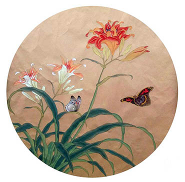 Chinese Lily Painting,50cm x 50cm,nx21170011-x