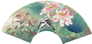 Chinese Lotus Painting,60cm x 21cm,2011032-x